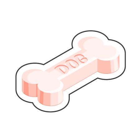 Dog bone cookie cartoon stickerのイラスト素材