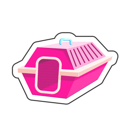 Dog cage cartoon sticker vector illustration for pet shopのイラスト素材