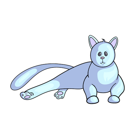 Persian cat icon. Lying kitten vector pet illustrationのイラスト素材