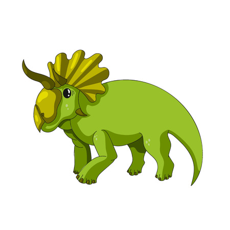 Cartoon dinosaur icon. Vector illustration with stroke. Ancient reptile characterのイラスト素材