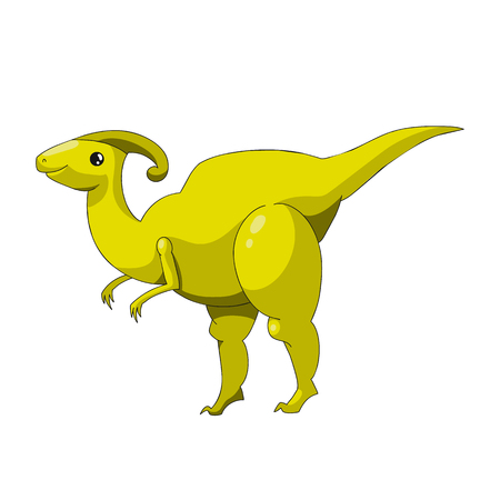 Cartoon dinosaur icon. Vector illustration with stroke. Ancient reptile characterのイラスト素材