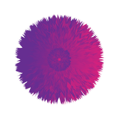 Realistic aster flower icon isolated on white with gradients vector illustration.