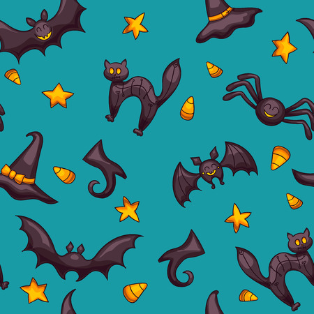 Halloween symbols pattern.のイラスト素材