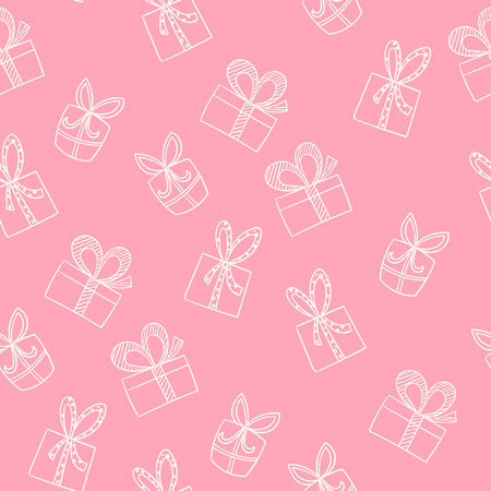 Christmas and New Year seamless pattern. Endless texture for wallpaper, web page background, wrapping paper and etc. Flat style.のイラスト素材