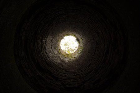 Deep and dark wellの写真素材