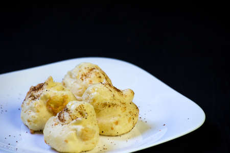 typical cheese bread from minas gerais brazil. space for text.の写真素材
