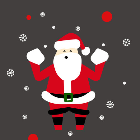 Santa Claus with snowflakes in a modern style, illustration, there is support for layers (SVG or EPS)のイラスト素材