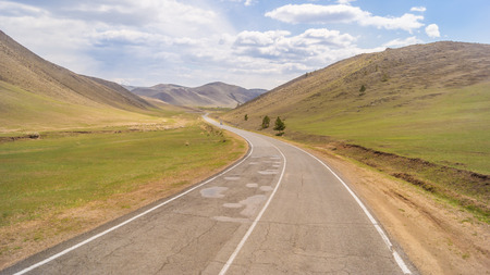 The road in the hills in summer