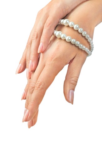 image of beautiful nails and woman fingersの写真素材