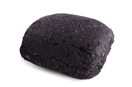image of coal briquette for BBQ isolated on whiteの写真素材
