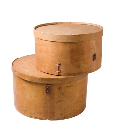 image of a vintage hatbox isolated on white
