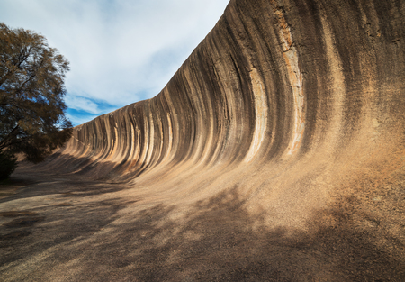 Fantastic Wave Rock in the Wave Rock Wildlife Park near Hyden in Western Australia.の写真素材