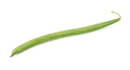 Green beans string isolated on white backgroundの写真素材