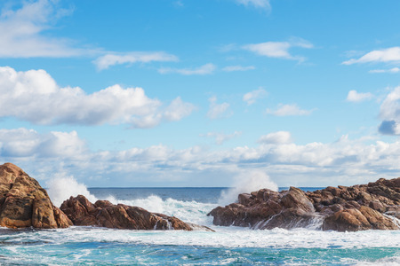 famous rocks in the canal of the coast in Busselton is a city on the southwest tip of Western Australiaの写真素材