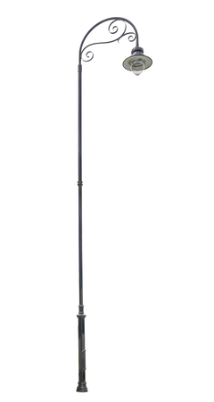 Old street lamppost isolated on white backgroundの写真素材