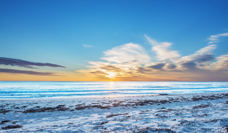 Beautiful seascape sunset over the sea. Indian ocean at Australia near Perth.Golden bayの写真素材