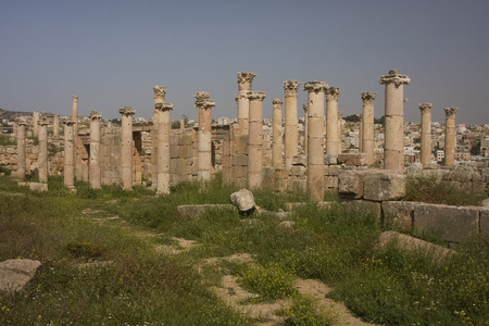 Ruins of the ancient Roman city of Gerasa, Jerash, Jordan