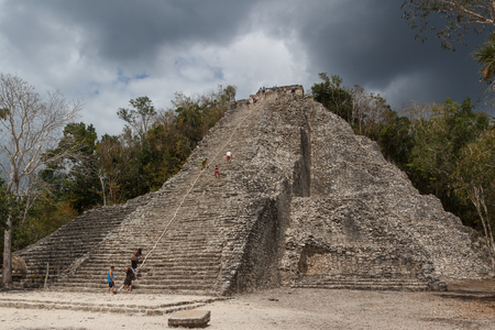 Ruins of the ancient Mayan city of Coba, Mexicoの写真素材