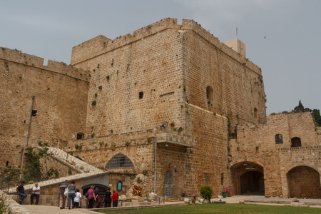 ACRE / ISRAEL - APRIL 2012: Tourists visiting the medieval castle of Acre, Israelのeditorial素材