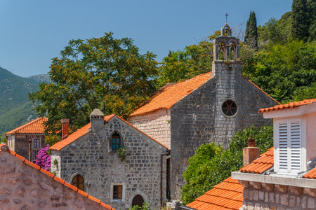 Old houses in the town of Ston, Croatiaの写真素材