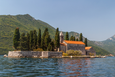 St. George monastery on the island in the Kotor bay, near Perast, Montenegroの写真素材
