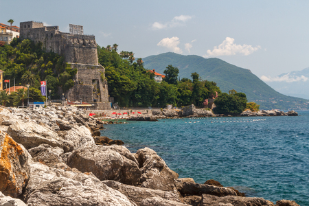 Promenade of Herceg Novi, Montenegroの写真素材