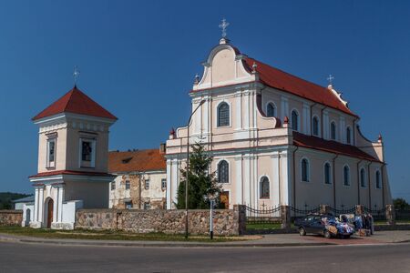 Catholic church in Halshany, Belarusの写真素材