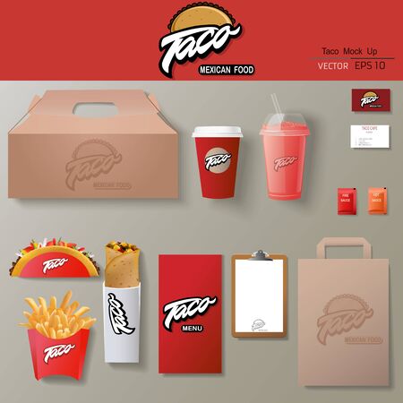 Vector tacos corporate identity template design set.のイラスト素材