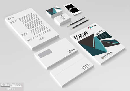 Business corporate identity template set. Vector mock up for office.のイラスト素材