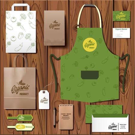 Vector Organic Market corporate identity template design set.のイラスト素材