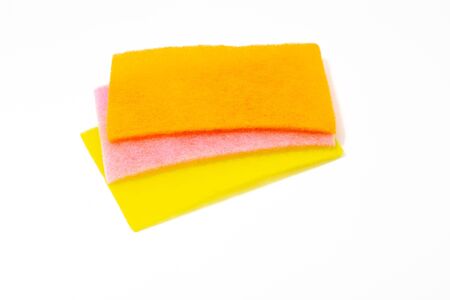 multi-colored sponges for washing dishes, universal cleaning productsの写真素材