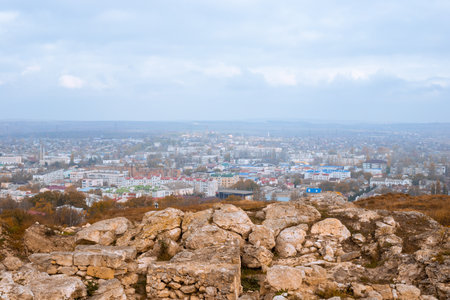 Excavations of the ancient Greek city of Panticapaeum. View from Mount Mithridates. Crimea, Kerch-04.11.2021.のeditorial素材