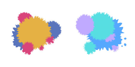Multicolored blots from the paint. Abstract vector background for text, color templates.のイラスト素材