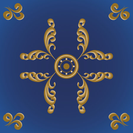 Tiles for wall and floor cladding. Beautiful volumetric scroll pattern. vector ornament.のイラスト素材