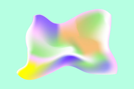 Abstract volumetric blurred figure with a gradient on a mint background. Creative background, wallpaper.のイラスト素材