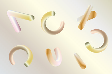 volumetric gradient geometric shapes on a light background. Abstract background, wallpaper.