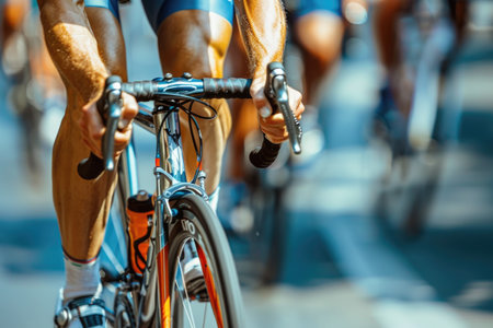 Bicycle racing in the stadium at the Olympic Games, motion blur.の素材