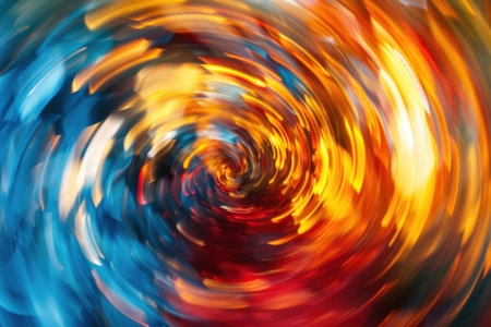 Bright abstract swirling background. A whirlpool of colorful lights and bokeh, blurry motion.の素材