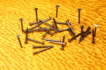 Nails in Woodの写真素材