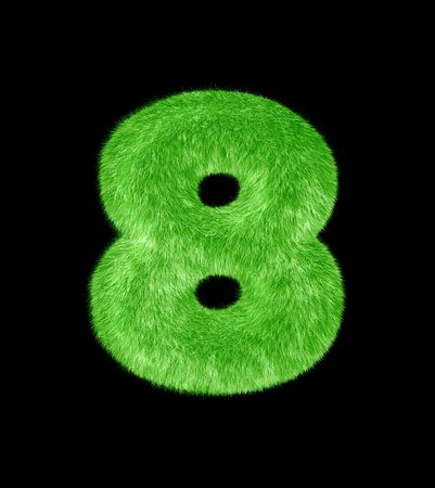 One character from high resolution grass alphabet collection