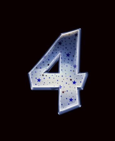 Ultra High quality blue glass alphabet characters with night stars