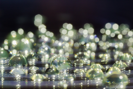 Water Drops on a Reflective Surfaceの写真素材