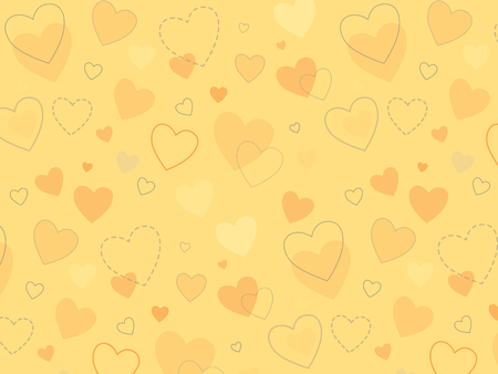 Summer heart love yellow pattern. Valentine day background.のイラスト素材