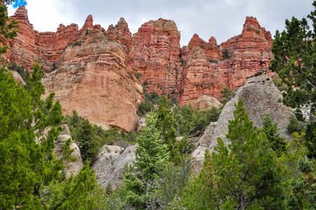 Rock cliffs in Dixie National Forest, in Utah, United States of Americaの写真素材