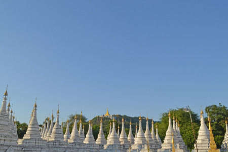 Kuthodaw Pagoda - world's largest book, Mandalay, Burmaの写真素材