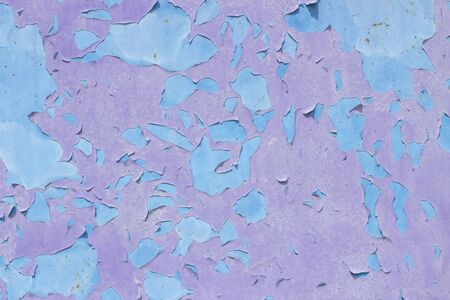 lilac blue background, peeling paint test on a flat surface. old paintの写真素材