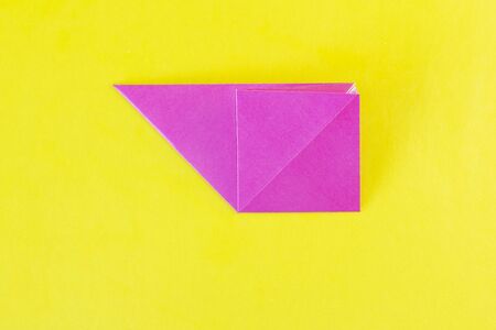 Step 8. DYI tulip from colored paper. Step-by-step instruction. DIY gift for Mother's Day, March 8th.の写真素材