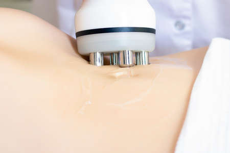Hardware cosmetology. Body care. Spa treatment. Ultrasonic cavitation body contouring treatment. A...