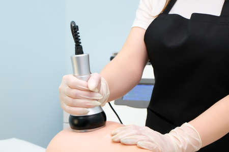 Vacuum massage device. Vacuum massage of the buttocks and legs. Anti cellulite body correction...