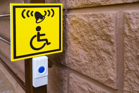 Help requesting button for disabled peopleの写真素材